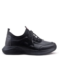 Men's faux leather lace-up sneaker