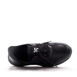 Men's faux leather lace-up sneaker