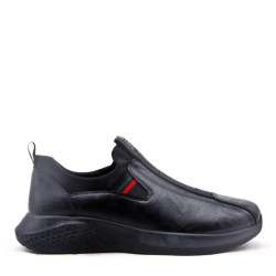 Men's faux leather lace-up sneaker