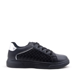 Women's faux leather lace up sneaker