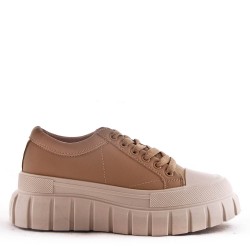 Women's faux leather lace up sneaker