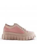 Women's faux leather lace up sneaker