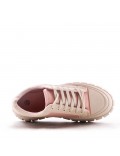 Women's faux leather lace up sneaker