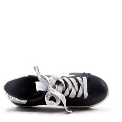 Women's faux leather lace up sneaker