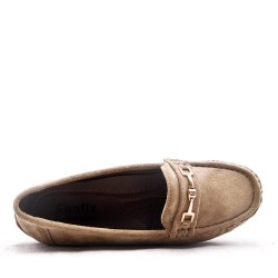 Women's mocassin in faux suede 