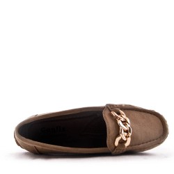 Women's mocassin in faux suede 