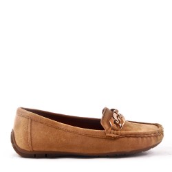 Women's mocassin in faux suede 