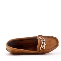 Women's mocassin in faux suede 