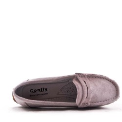 Women's mocassin in faux suede 