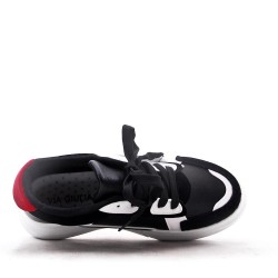 Basket mix matière à lacet pour femme