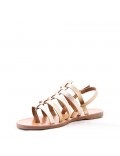 Flat sandals in faux leather for women