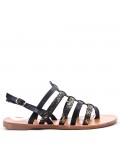 Flat sandals in faux leather for women