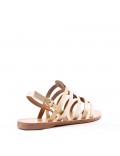 Flat sandals in faux leather for women