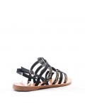 Flat sandals in faux leather for women