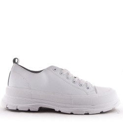 Women's leather lace up sneaker