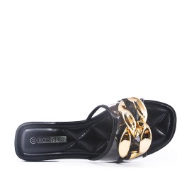 Grande taille 38-43-Claquette en simili cuir pour femme