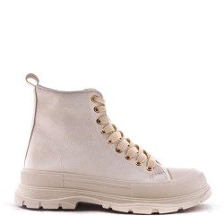 Faux suede lace-up tennis shoe