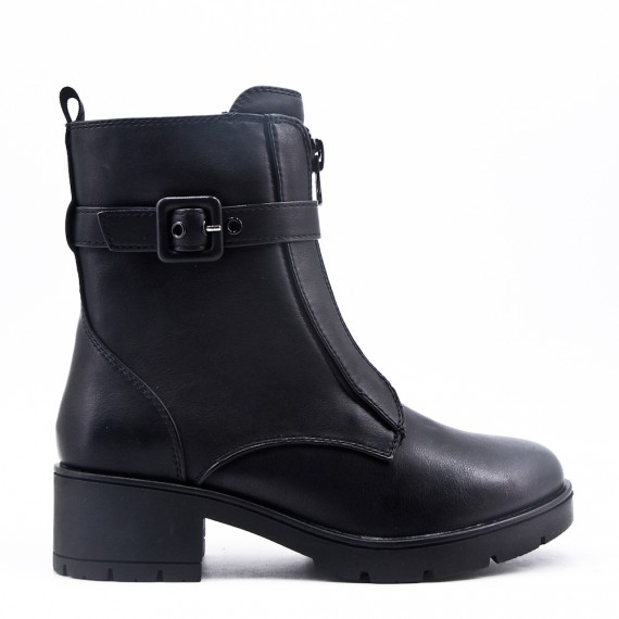 Faux leather ankle boot