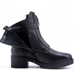 Faux leather ankle boot