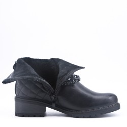 Faux leather ankle boot