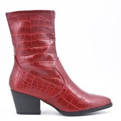Faux leather ankle boot