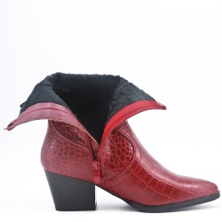 Faux leather ankle boot