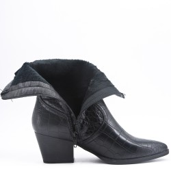 Faux leather ankle boot