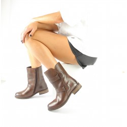 Leather ankle boot for women