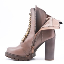 Faux leather ankle boot