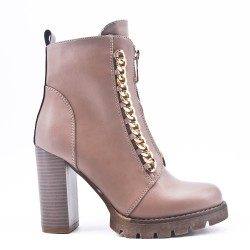 Faux leather ankle boot