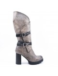 Faux leather ankle boot