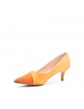 Faux suede women's heeled pumps