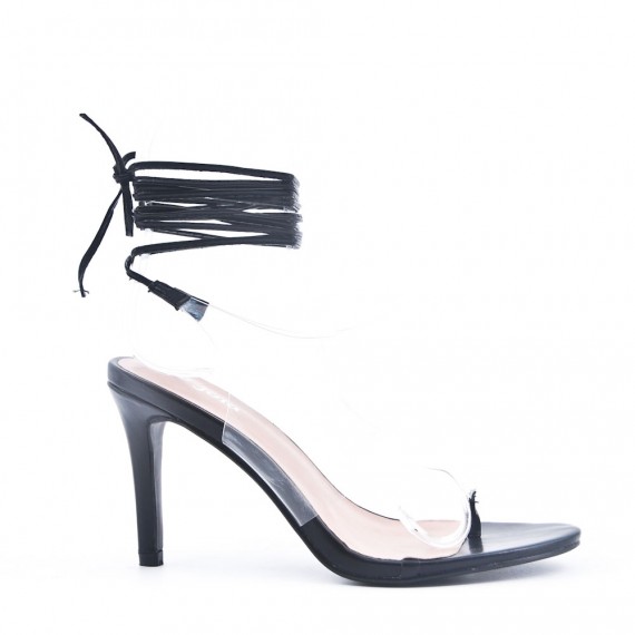 Faux leather heeled sandal