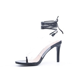 Faux leather heeled sandal