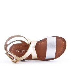 Girl's faux leather sandal