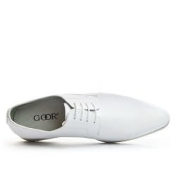 Derby blanche à lacet en simili cuir lisse