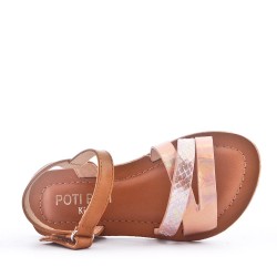 Sandale fille en simili cuir