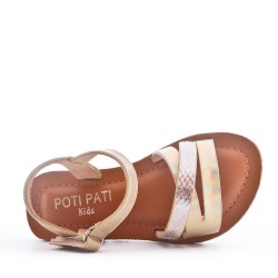 Sandale fille en simili cuir