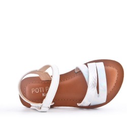 Sandalia de piel sintética para niña