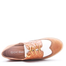 Derby in mixed material with laces