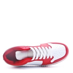 Lace-up faux leather sneaker