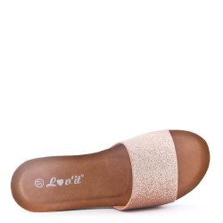 Slipper in mixed materials for women