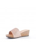 Slipper in mixed materials for women