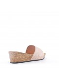 Slipper in mixed materials for women