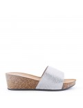 Slipper in mixed materials for women