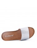 Slipper in mixed materials for women