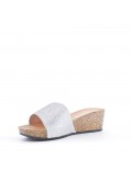 Slipper in mixed materials for women