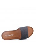 Slipper in mixed materials for women