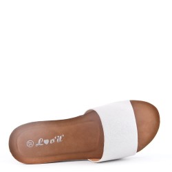 Slipper in mixed materials for women