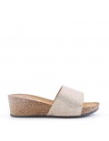 Slipper in mixed materials for women